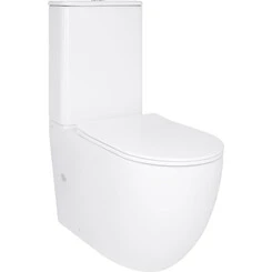 Безободковый унитаз-компакт Qtap Robin New Ultra Quiet QT13226083AW (воронкообразный, с сиденьем), Цвет производителя: белый глянец, фото 