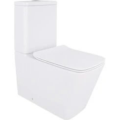 Безободковый унитаз-компакт Qtap Crow Eco Rimless QTCRO27W48750 (с сиденьем), фото 