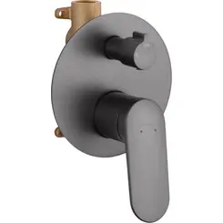 Смеситель скрытого монтажа для ванны Kroner Element 211337-5301 (графит, внутренняя часть в комплекте), Цвет производителя: графит, фото 