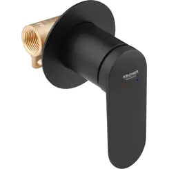 Смеситель скрытого монтажа для душа Kroner Element 211433-3801 (черный матовый, внутренняя часть в комплекте), Цвет производителя: черный матовый, фото 