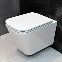 Безободковый подвесной унитаз Dusel Ivia DWHT10210330R (803301, с сиденьем), фото 