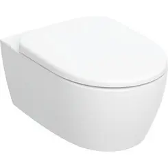 Безободковый подвесной унитаз Geberit Smyle Round Rimfree 503.226.01.1 (воронкообразный, с сиденьем), фото 