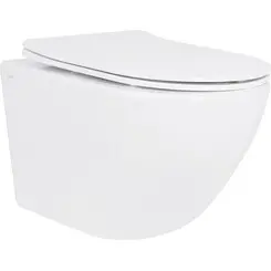 Безобідковий підвісний унітаз Qtap Jay Ultra Quiet QT07335177W (воронкоподібний, з сидінням), фото 