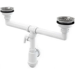 Двойной сифон под мойку Alcaplast A453P, фото 