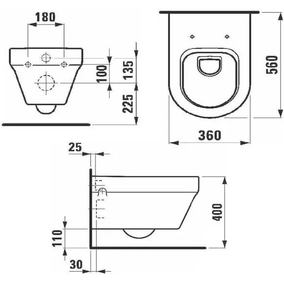 Підвісний унітаз без сидіння Laufen Form H8206710000001, фото , изображение 3
