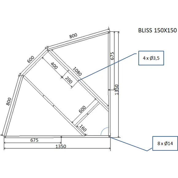 Каркас для ванны Am.Pm Bliss L W55A-150C150W-R (150x150 см), фото 3