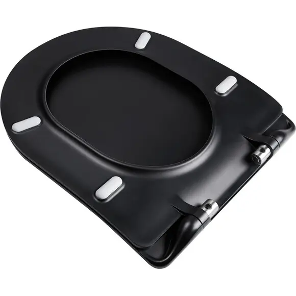 Безободковый подвесной унитаз Qtap Robin QT1333046ENRMB New (черный матовый, с сиденьем), фото 8