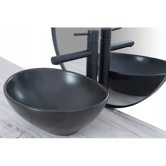Раковина Rea Sofia N Black Matt REA-U0333 (41x34.5 см, чорна матова, чаша), Доступні розміри: 41 x 34, Колір виробника: чорний матовий, фото , изображение 2