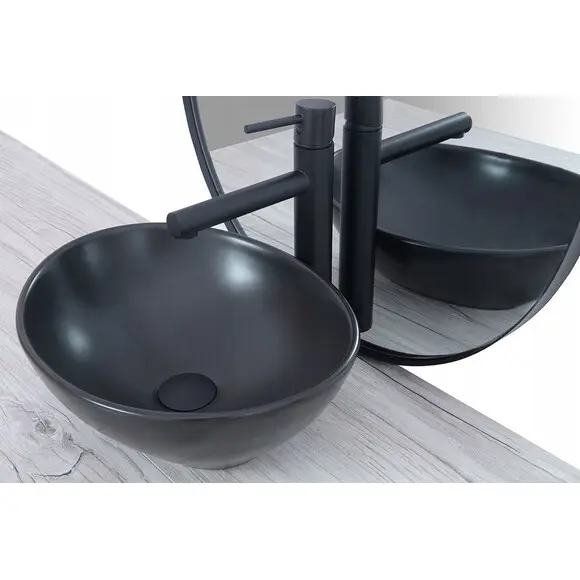 Раковина Rea Sofia N Black Matt REA-U0333 (41x34.5 см, чорна матова, чаша), Доступні розміри: 41 x 34, Колір виробника: чорний матовий, фото , изображение 3