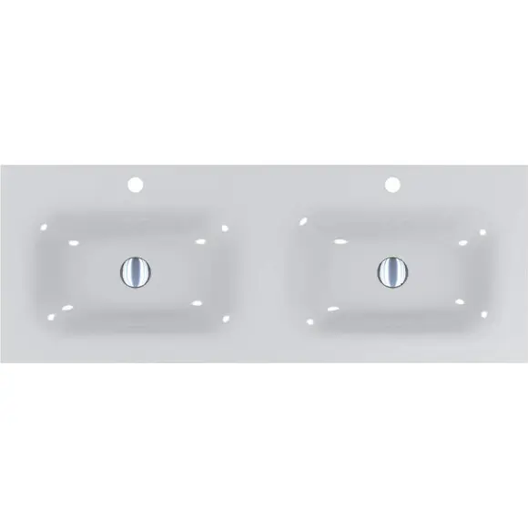 Двойная раковина Miraggio Jessel 1200-2 Miramarble 0000783 (120x45 см), Доступные размеры: 120 x 45 (2), Цвет производителя: белый глянец, Технология производства: Miramarble, фото 5