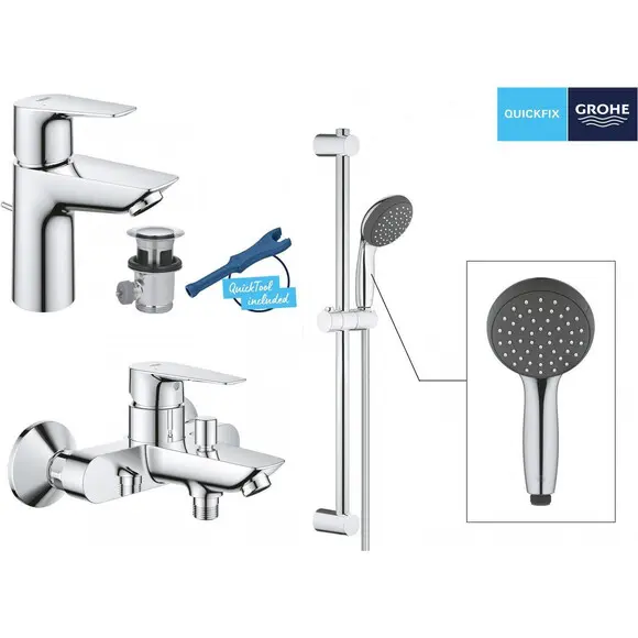 Комплект смесителей для ванной комнаты Grohe QuickFix Start Edge S-Size UA202501SQ (24196001+24198001+27942000), фото 10