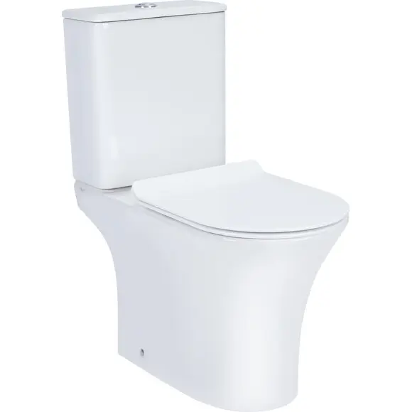 Безобідковий унітаз-компакт Qtap Presto QT24221217AW (з сидінням), фото 