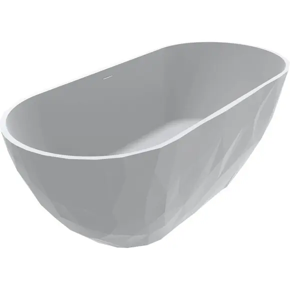 Мармурова ванна Miraggio Sapfire Mirasoft 0002252 (165x76 см, біла матова, окремостояча), Колір виробника: білий матовий, Технологія виробництва: Mirasoft Technology, фото 