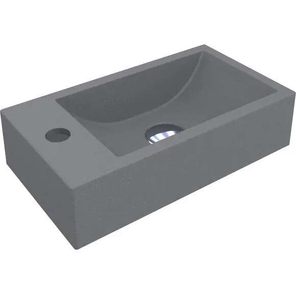 Раковина Miraggio Faro R Mirastone gray 0001209 (40x22 см, сіра матова), Доступні розміри: 41 x 23 R, Колір виробника: сірий, Технологія виробництва: Mirastone, фото 