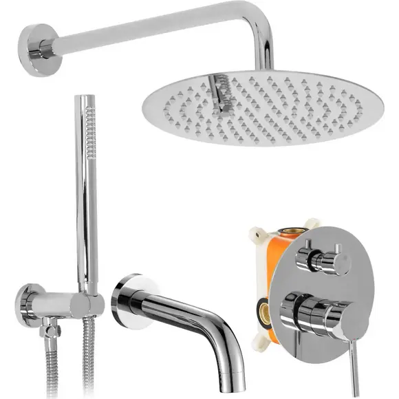 Душевая система скрытого монтажа Rea Lungo Chrome REA-P6612 (с изливом), Цвет производителя: хром, фото 