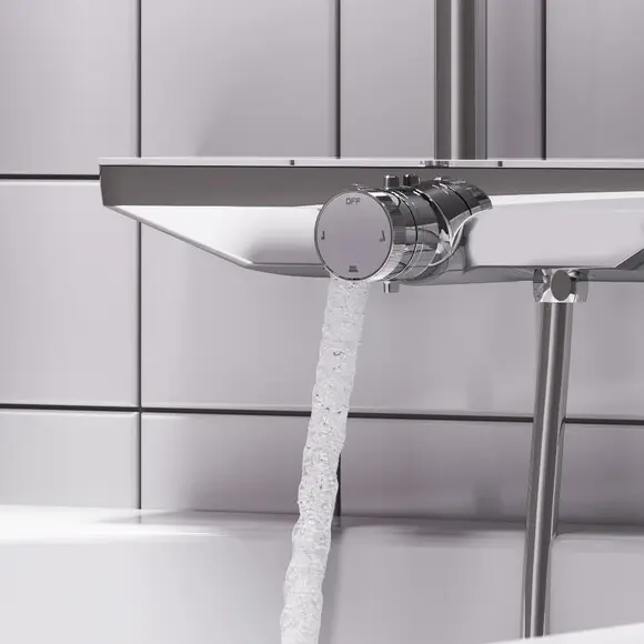 Душова система Damixa Merkur 940730000 (з полицею та виливом), Колір виробника: хром, фото , изображение 7
