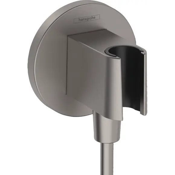 Підключення для душового шлангу Hansgrohe FixFit S Brushed Black Chrome 26888340 (брашований чорний хром, з тримачем), Колір виробника: брашований чорний хром, фото 