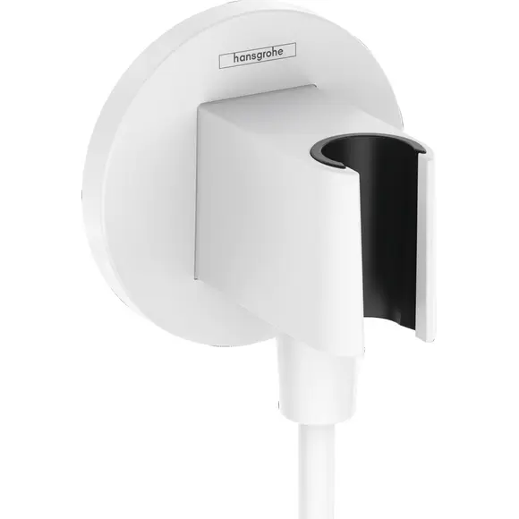 Підключення для душового шлангу Hansgrohe FixFit S Matt White 26888700 (біле матове, з тримачем), Колір виробника: білий матовий, фото 