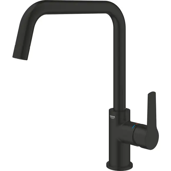 Змішувач для кухні Grohe QuickFix Start Black 304702430 (чорний матовий), фото , изображение 7