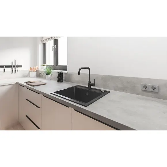Змішувач для кухні Grohe QuickFix Start Black 304702430 (чорний матовий), фото , изображение 2