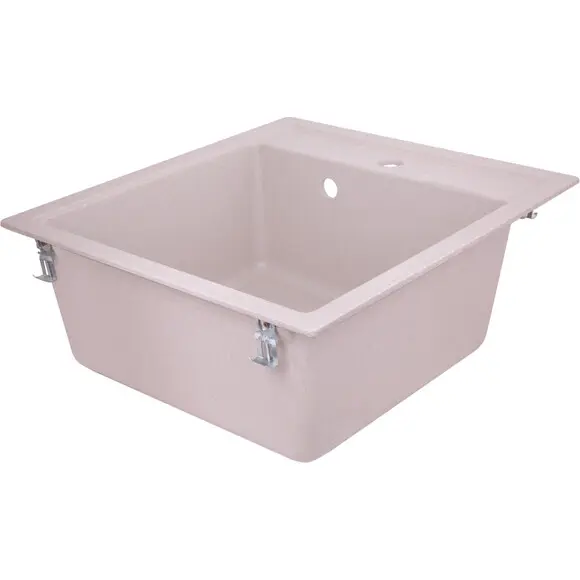 Мийка для кухні Lidz 460х515/200 COL-06 (LIDZCOL06460515200, 45.5x51.3 см, бежева, з сифоном), Колір виробника: бежевий, фото , изображение 3