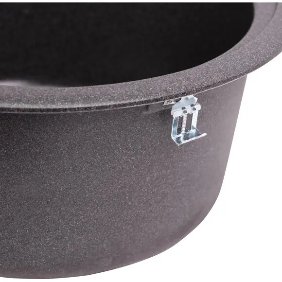 Мойка для кухни Lidz D510/200 GRF-13 (LIDZGRF13D510200, 50.5 см, графит, с сифоном), Цвет производителя: графит, фото 5