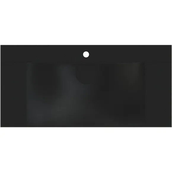 Умивальник Miraggio Fly 1000 Mirastone Black Shine 8813463 (100x48 см, чорний, з крилом), Доступні розміри: 100 x 48, Колір виробника: чорний, Технологія виробництва: Mirastone, фото , изображение 3