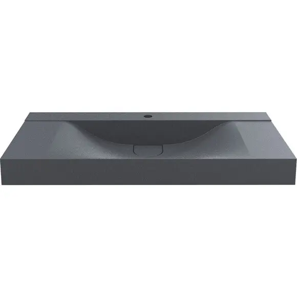 Умивальник Miraggio Fly 1000 Mirastone Gray 0001454 (100x48 см, сірий, з крилом), Доступні розміри: 100 x 48, Колір виробника: сірий, Технологія виробництва: Mirastone, фото , изображение 2