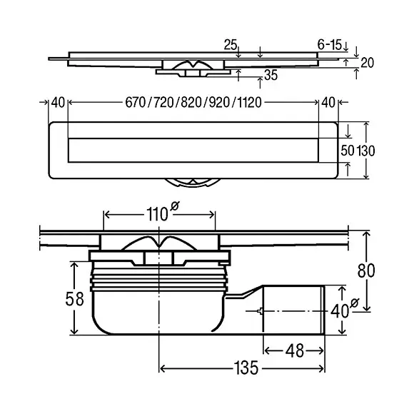 Душевой трап Viega Advantix Visign ER10 Stainless steel 753191 (120 см, нержавейка), Цвет производителя: нержавейка, Доступные размеры: 120, фото 3