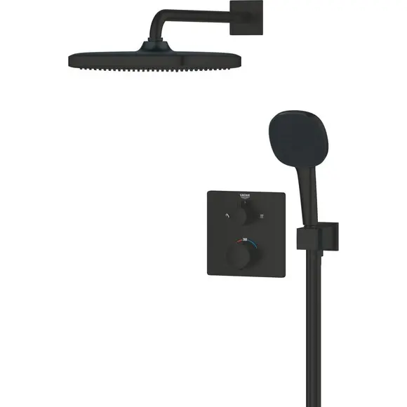 Душевая система с термостатом Grohe QuickFix Precision Vitalio Comfort 250 348822430 (черная матовая, скрытого монтажа), Цвет производителя: черный матовый, фото 3