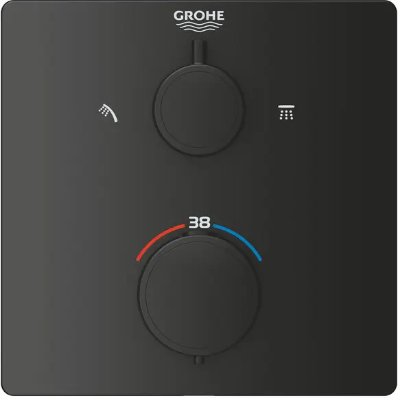 Душевая система с термостатом Grohe QuickFix Precision Vitalio Comfort 250 348822430 (черная матовая, скрытого монтажа), Цвет производителя: черный матовый, фото 12