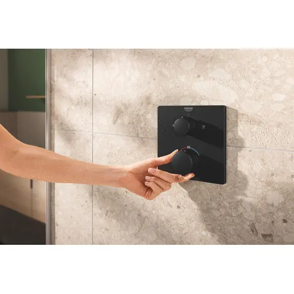 Душевая система с термостатом Grohe QuickFix Precision Vitalio Comfort 250 348822430 (черная матовая, скрытого монтажа), Цвет производителя: черный матовый, фото 4