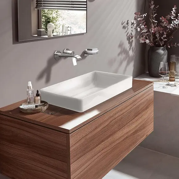 Внешняя часть смесителя скрытого монтажа для умывальника Hansgrohe Vivenis Chrome 75050000 (каскадный излив), Цвет производителя: хром, фото 3