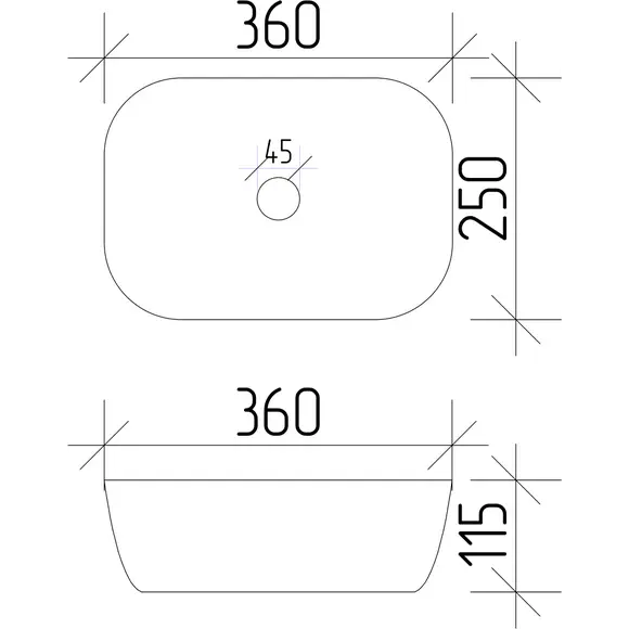 Раковина VBI Ravenna S White VBI-011201 (36x25 см, чаша), Доступные размеры: 36 x 25, Цвет производителя: белый глянец, фото 7