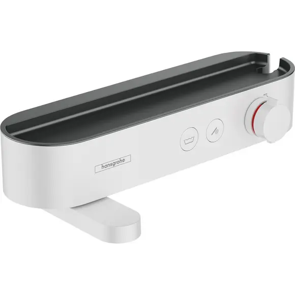 Смеситель для ванны с термостатом Hansgrohe ShowerTablet Select Matt White 24340700 (белый матовый, с полкой), Цвет производителя: белый матовый, фото 