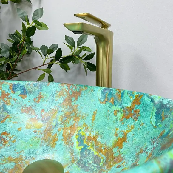 Умивальник VBI Parma Marble Green Matt VBI-011003 (40x33 см, зелений матовий, чаша), Доступні розміри: 40 x 33, Колір виробника: зелений матовий, фото , изображение 5