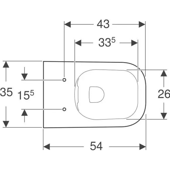 Безободковый подвесной унитаз Geberit Smyle Square 500.208.01.1 (без сиденья), фото 3
