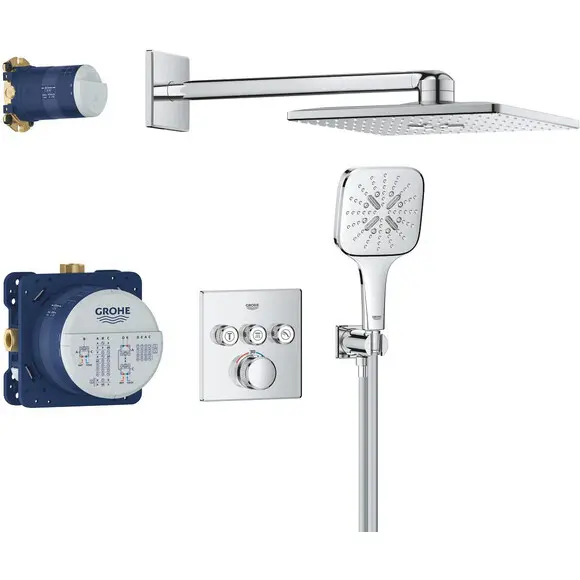 Душевая система с термостатом Grohe Grohtherm SmartControl & Rainshower SmartActive 310 Cube 34864000 (скрытого монтажа), фото 