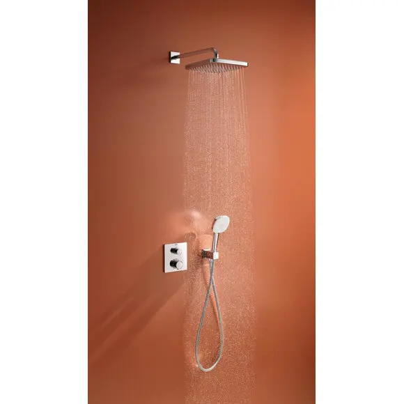 Душова система з термостатом Grohe Grohtherm Tempesta 250 Cube 34871000 (прихованого монтажу), фото , изображение 3