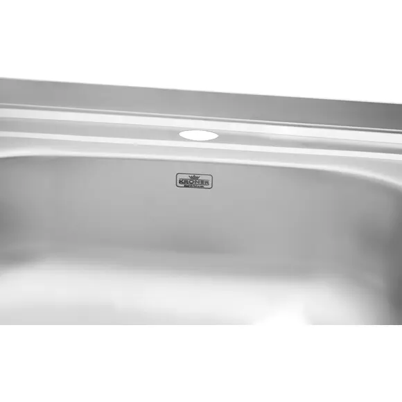 Мийка для кухні Kroner KRP Satin 6060L (Satin-6060L06160, 60x60 см, 0.6 мм, з сифоном), Доступні розміри: 60 x 60 L, Тип поверхні: сатин (матовая), фото , изображение 4