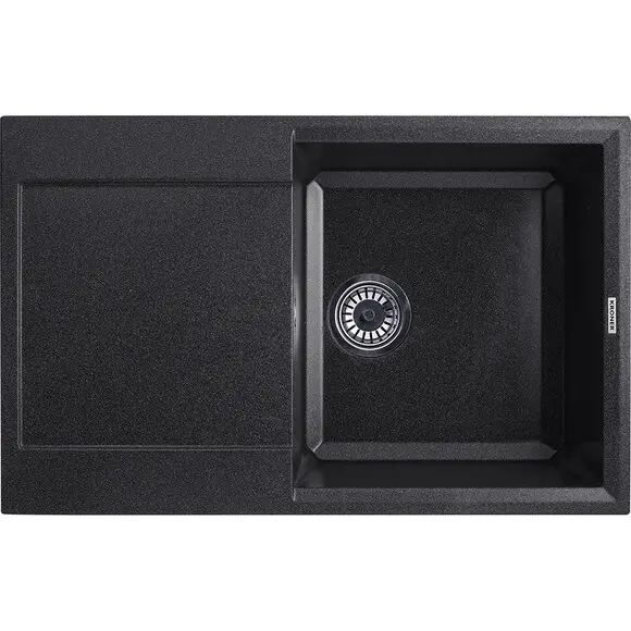 Кухонна мийка Kroner KRP Komposit GRB 7850 (KompositGRB-7850, графіт, 78x50 см, із сифоном), Колір виробника: графіт, фото 