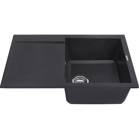 Кухонна мийка Kroner KRP Komposit GRB 7850 (KompositGRB-7850, графіт, 78x50 см, із сифоном), Колір виробника: графіт, фото , изображение 3