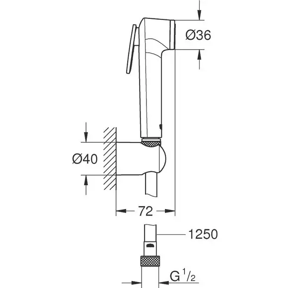 Гігієнічний душ Grohe Tempesta-F Trigger Spray 30 27513DA1 (теплий захід сонця, з тримачем та шлангом), Колір виробника: теплий захід, фото , изображение 2