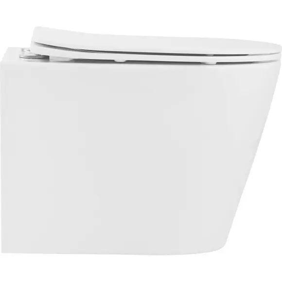 Безободковый подвесной унитаз Qtap Scorpio Ultra Quiet Rimless QT14332380AW (воронкообразный, с сиденьем), фото 3