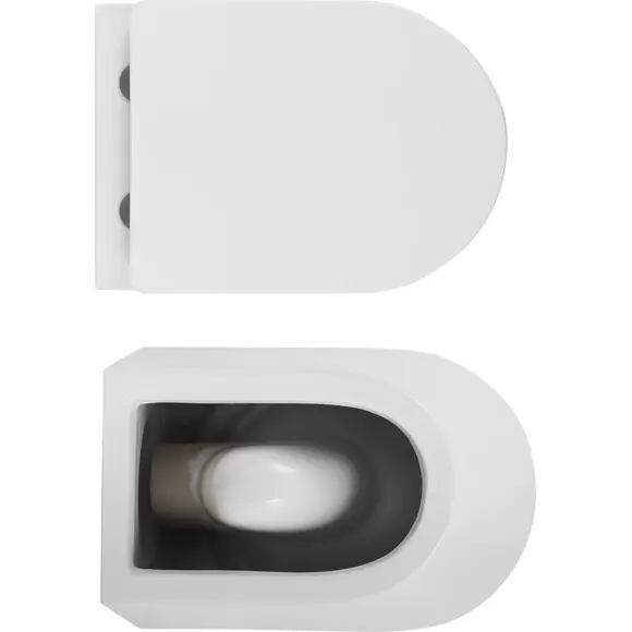 Безободковый подвесной унитаз Qtap Scorpio Ultra Quiet Rimless QT14332380AW (воронкообразный, с сиденьем), фото 8