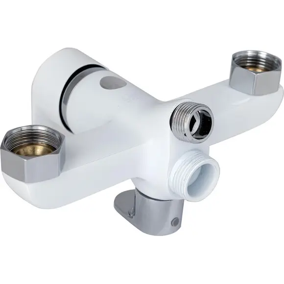 Смеситель для ванны Lidz Latwa 005 White/Chrome LDLAT005WHI45425 (белый/хром, с лейкой и шлангом), Цвет производителя: белый, хром, фото 2