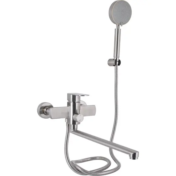 Смеситель для ванны Lidz Luna 005 Nickel LDLUN005NKS46093 (никель, с лейкой и шлангом), фото 