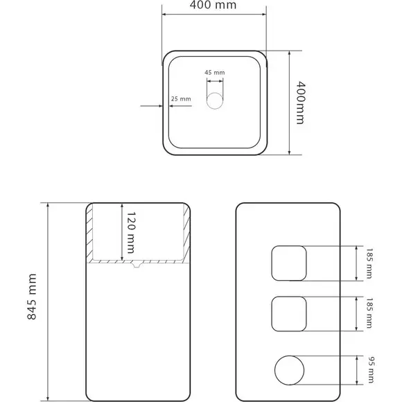 Умывальник VBI Lukka White VBI-019002 (40x40 см, напольный), Доступные размеры: 40 x 40, Цвет производителя: белый глянец, фото 4