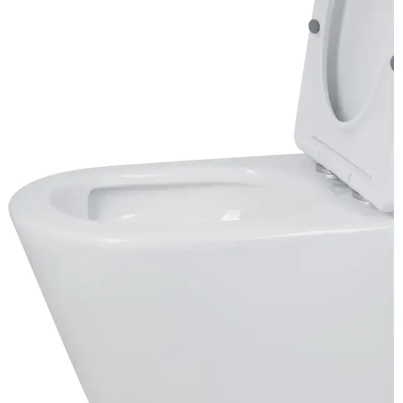 Безобідковий унітаз-компакт Qtap Swan Ultra Quiet Rimless QT16222182TW (з сидінням), фото , изображение 5