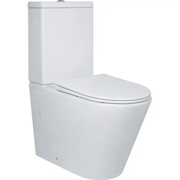 Безобідковий унітаз-компакт Qtap Swan Ultra Quiet Rimless QT16222182TW (з сидінням), фото 